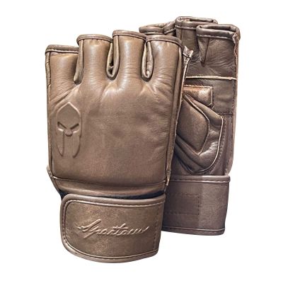 Victorbudo MMA Gloves Grappling Sparring Heavy Bag Boxing Gloves for Men, Maya Hide Leather Boxing Gloves Martial Arts Training Half Finger Adjustable Kickboxing Punching Gloves (Close Pam, M)
