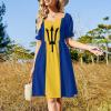 Elegant Casual Barbados Flag Dress for Women Girl's Summer Sun Beach XS view 2