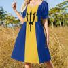 Elegant Casual Barbados Flag Dress for Women Girl's Summer Sun Beach XS view 4