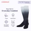 Comrad Nylon Knee High Socks - 15-20mmHg Graduated Compression Socks, (Medium, Black Ombre) - Soft & Breathable Support Socks for Men, Pregnant Women, Nurses, Home, Work, & Travel view 2