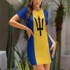 Barbados Flag Short Sleeved Dress for Women Summer Top S view 3