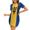 Barbados Flag Short Sleeved Dress for Women Summer Top M view 1