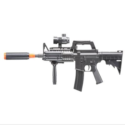 Lancer Tactical M4 Airsoft Spring Power Light Weight with Flashlight, Red Dot, Grip and1000 Rounds 0.12g BBS