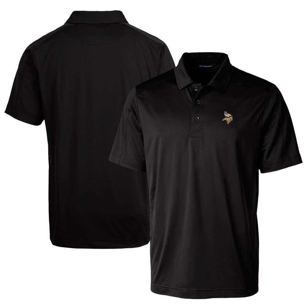 Cutter & Buck Men's Black Minnesota Vikings Prospect Textured Stretch Polo