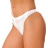 iiniim Womens Basic Bikini Swim Bottoms Swimsuit Swim Briefs Low Rise Sexy Oil Shiny Shorts White Medium view 2