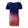 LFEOOST Casual Dresses for Women with Pockets,Summer Fashion Short Sleeve V Neck Gradient Print Slim Fit Mini Dress Wine view 4