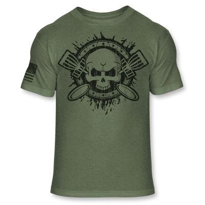 Disc Golf Skull Crossbones T-Shirt - Disc Golfing Skull Logo Shirt - Soft Blend T - A125