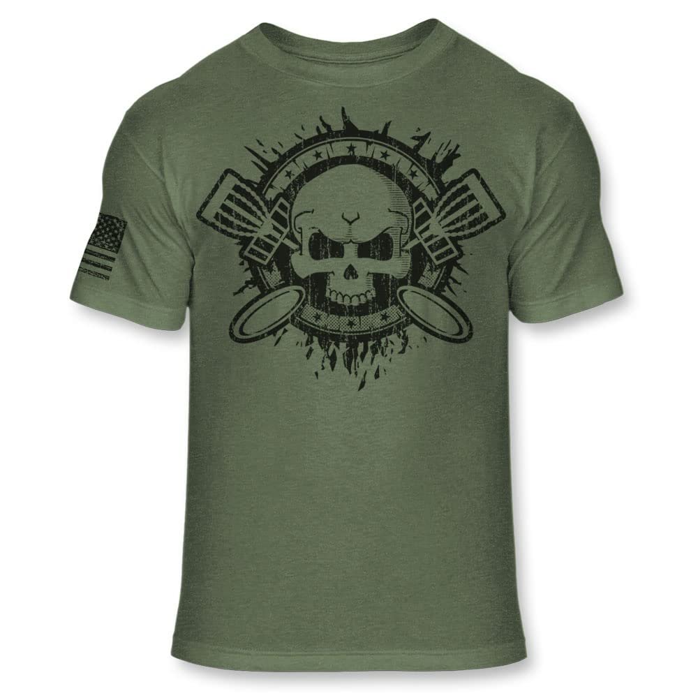 Disc Golf Skull Crossbones T-Shirt - Disc Golfing Skull Logo Shirt - Soft Blend T - A125