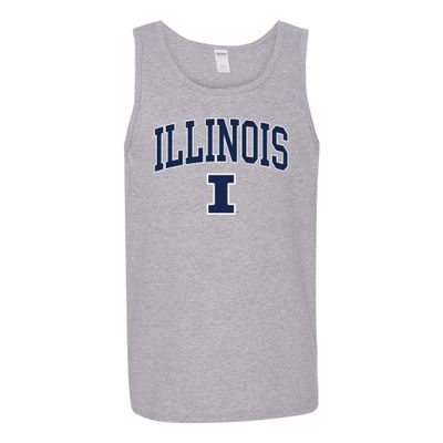 UGP Campus Apparel AT03 - Illinois Fighting Illini Arch Logo Tank Top - Large - Sport Grey