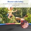 GYMAX Trampoline Spring Cover, 8/10/12/14/15/16FT Trampoline Replacement Safety Pad, Waterproof & Tear-Resistant All-Weather Trampoline Accessories, No Holes for Poles (10Feet, Multicolor) view 2