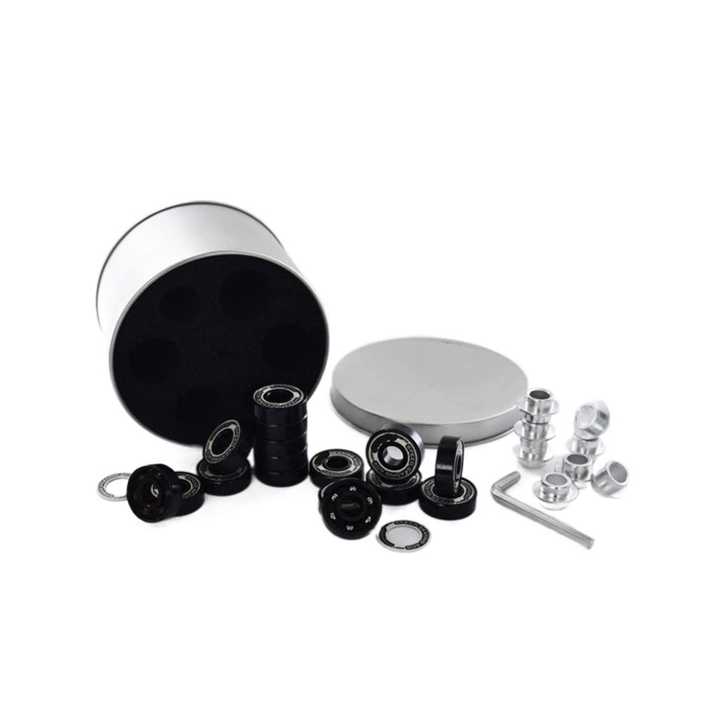 SUOFEILAIMU 608RS Lubricate Speed Bearing Inline Speed Skates Bearing 608 Roller Bearings Race Spacer 4mm Wrench Chrome Steel 6-Beads (Color : 1set Bearings)