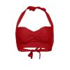 Women Front Twist Wrap Bikini Top Push Up Halter Top Vintage Swimsuit Top Beach Sexy Ruched Front Bathing Suit Top Red view 3