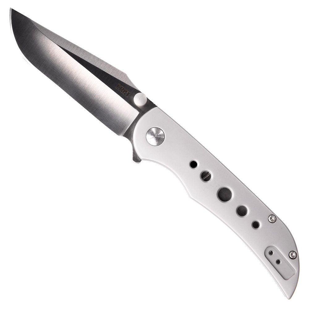 CRKT Oxcart EDC Folding Pocket Knife: Assisted Open Everyday Carry, Plain Edge, Frame Lock, Stainless Steel Handle 6135