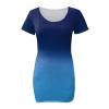 LFEOOST Casual Dresses for Women with Pockets,Summer Fashion Short Sleeve V Neck Gradient Print Slim Fit Mini Dress Blue view 3