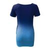 LFEOOST Casual Dresses for Women with Pockets,Summer Fashion Short Sleeve V Neck Gradient Print Slim Fit Mini Dress Blue view 4