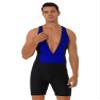 Yhong Men's One Piece Swimsuit Tank Top Jumpsuit Zipper Surfing Diving Suit Swimming Bathing Suit Wetsuit Royal Blue Large view 2