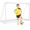 GYMAX Soccer Goal, 6ft x 4ft Kids Soccer Goal for Backyard with All Weather Net & Sturdy UPVC Frame, Indoor/Outdoor Soccer Net for Garden, Beach, Driveway view 1