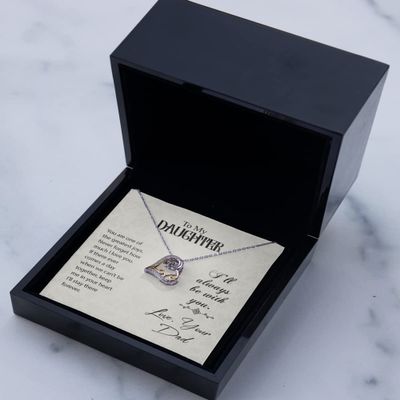zapbest Love Dancing Necklace Luxury Box to My Daughter Necklace, Birthday Necklace for Daughter, from dad, Father, Graduation Necklace, Loving Dad, Cross D
