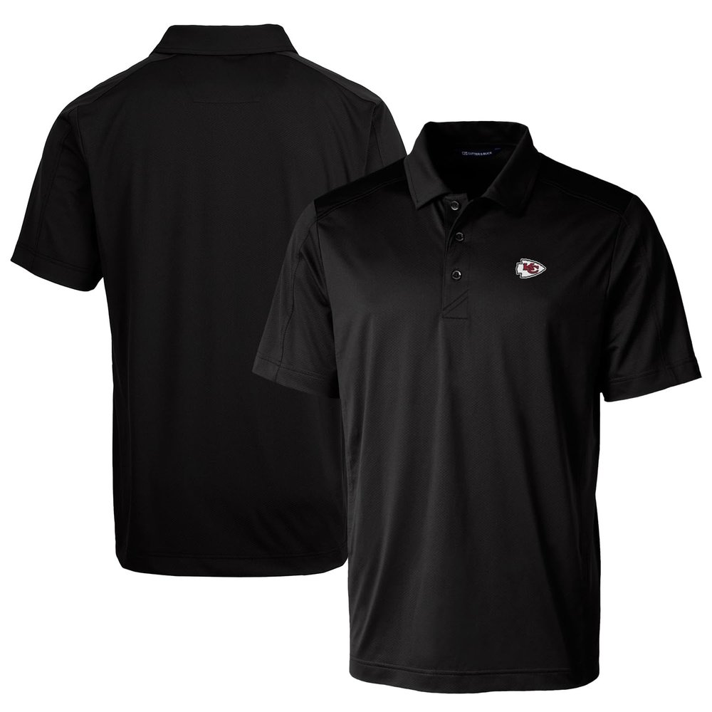 Cutter & Buck Men's Black Kansas City Chiefs Prospect Textured Stretch Polo
