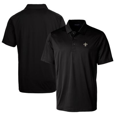 Cutter & Buck Men's Black New Orleans Saints Prospect Textured Stretch Polo