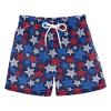 Aflyko 4th of July Boys' Swim Trunk Doodle Stars Blue Red White Beach Board Shorts Toddler Swimwear view 1