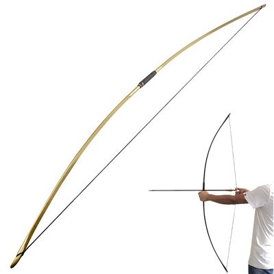 67 Inch Archery Traditional Longbow 25-120lbs Recurve Bow Hunting English Longbow for Right Hand Left Hand Adult Outdoor Sports (Gold, 95 Lbs)