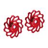 2Pcs Bikes Bike Ceramic BearingWheel Aluminium Alloy Rear Derailleur Guide Roller for Bike(red 11T)(L Red), Rear Derailleur Pulley, Rear Derailleur Pulley, 2Pcs Bikes Bike Ceramic B view 3