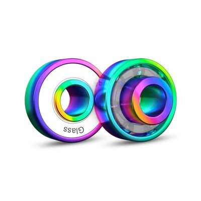 SUOFEILAIMU 8PCS Surfboard Longboard Bearing Black Shaft High-Speed Professional Double Warp Four Wheel Ceramic Bearings (Color : Titanium Glass)