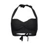 Women Front Twist Wrap Bikini Top Push Up Halter Top Vintage Swimsuit Top Beach Sexy Ruched Front Bathing Suit Top Black view 3