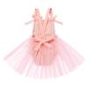 1st First Birthday Outfit Girl Ruffle Short Sleeve Floral Lace One Onesie Tulle Princess Dress+Headband Baby One Year Old Birthday Gift Cake Smash Party Photo Shoot Peach(Without Crown) 12-18 Months view 4