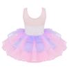 Loloda Kids Girls Shiny Sequins Ballet Dance Tutu Dress Gymnastics Skirted Leotard Ballerina Costume Pink 7-8 Years view 2