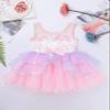 Loloda Kids Girls Shiny Sequins Ballet Dance Tutu Dress Gymnastics Skirted Leotard Ballerina Costume Pink 7-8 Years view 3