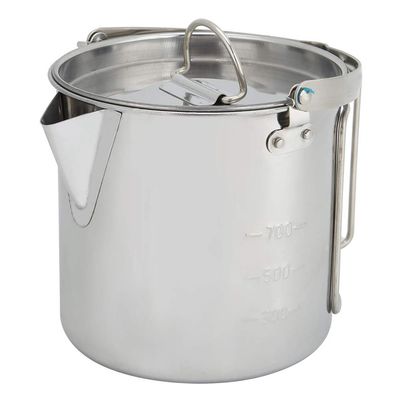 TOPINCN Pot Stainless Steel Camping Cookware Portable Hanging Water Pot Kettle Outdoor Camping Hiking Coffee Pot Kitchenware 1.2L