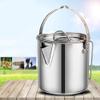 TOPINCN Pot Stainless Steel Camping Cookware Portable Hanging Water Pot Kettle Outdoor Camping Hiking Coffee Pot Kitchenware 1.2L view 4