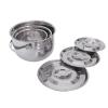 Outdoor Hiking Barbecue Camping Cookware Set Stainless Steel Compact Campfire Cooking Pots and Pans Rugged 3Pc Cook Set for view 2