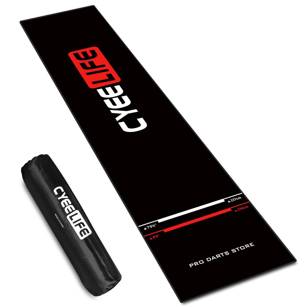 CyeeLife Dart Board Mat with Carrying Bag&Throw line for Steel and Soft Tip Darts Games with Start Lines
