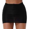 Jhaoyu Women's Slim Fit Micro Mini Hip Skirt Slightly See Through Mini Bodycon Short Skirt Ultrashort Skirts Black One Size view 2