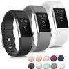 3 Pack Sport Bands Compatible with Fitbit Charge 2 Bands Women Men, Adjustable Replacement Strap Wristbands for Fitbit Charge 2 HR Small Large (Large, Black/Gray/White) view 1