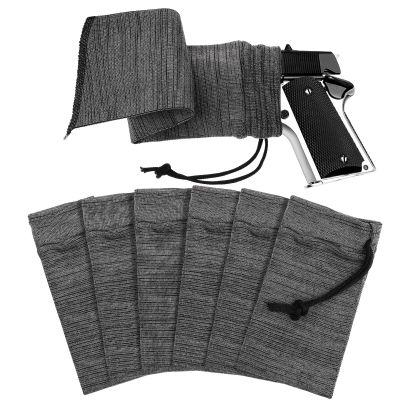 Sumind 6 Pcs 16 Inch Gun Sock Rust Silicone Gun Sleeve Fabric Waterproof Knit Socks Silicone Drawstring Closure for Tactical Accessories(Dark Gray)
