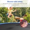 GYMAX Trampoline Spring Cover, 8/10/12/14/15/16FT Trampoline Replacement Safety Pad, Waterproof & Tear-Resistant Trampoline Pad, All-Weather Trampoline Accessories, No Holes for Poles (16Feet, Blue) view 2