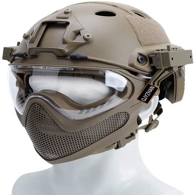 F22 PJ Tactical Fast Helmet, Detachable Mask and Goggles, Cosplay Tactical Riding Airsoft Full Face Protective Helmet