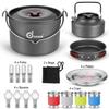 Odoland Bundle - 2 Items 22pcs Camping Cookware Mess Kit and 10000mAh Camping Fan with Hanging Hook view 4