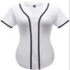 babyhealthy Womens Baseball Jersey Button Down Plain Softball Hip Hop Tshirts Sports Active Tee White view 1