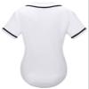 babyhealthy Womens Baseball Jersey Button Down Plain Softball Hip Hop Tshirts Sports Active Tee White view 3