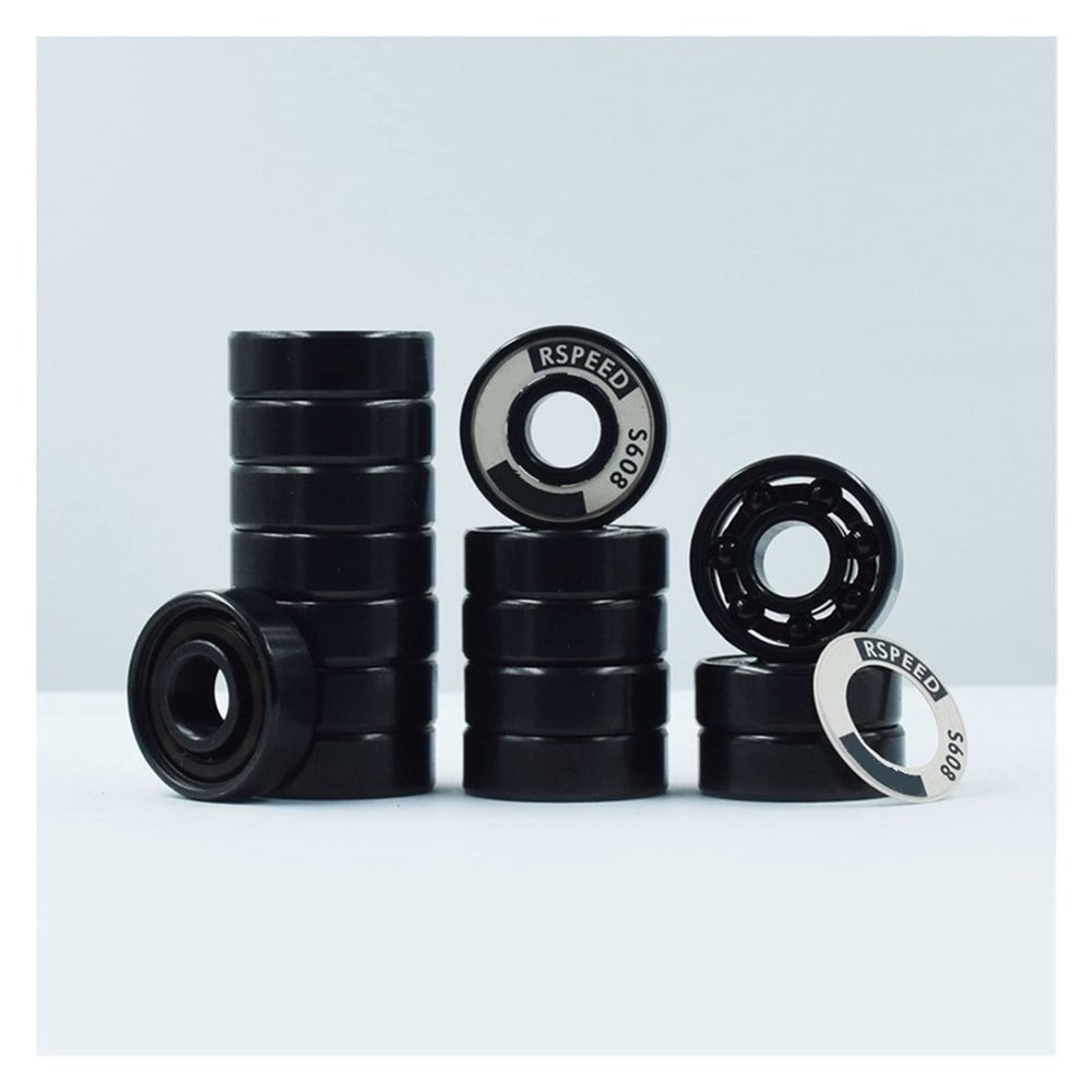SUOFEILAIMU 608rs Competition Level Black Ceramic Speed Skating Bearinghigh Speed Self Lubricated Oil Free Skating Bearings (Color : 16 Pieces Bearings)
