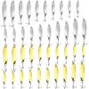 HESTYA 40 Pieces Fishing Lures Spoons Fishing Metal Saltwater Treble Trout Lures Hard Metal Spinner Baits 5 Sizes Casting Spoon Hooks for Salmon Bass (Silver,Gold) view 1
