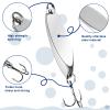 HESTYA 40 Pieces Fishing Lures Spoons Fishing Metal Saltwater Treble Trout Lures Hard Metal Spinner Baits 5 Sizes Casting Spoon Hooks for Salmon Bass (Silver) view 3