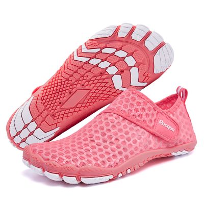 Racqua Mens Womens Water Shoes Quick Dry Barefoot Lightweight Shoes Beach Swim Sport Shoes Hiking Pool Surfing Diving Aqua Shoes Red 6 Women/5 Men