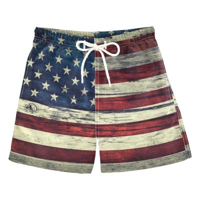 Aflyko 4th of July Board Shorts American Flag Retro Swim Trunk Boys Girls Beach Swimwear