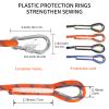 NewDoar Climbing Rope 8(5/16in),10mm (3/8in), High Strength Accessory Cord Rope with 2 Steel Hooks, for Outdoor Rescue Rappelling Rope Down Cliffs ledges Safety Escape Tow Strap Equipment(Orange) view 4